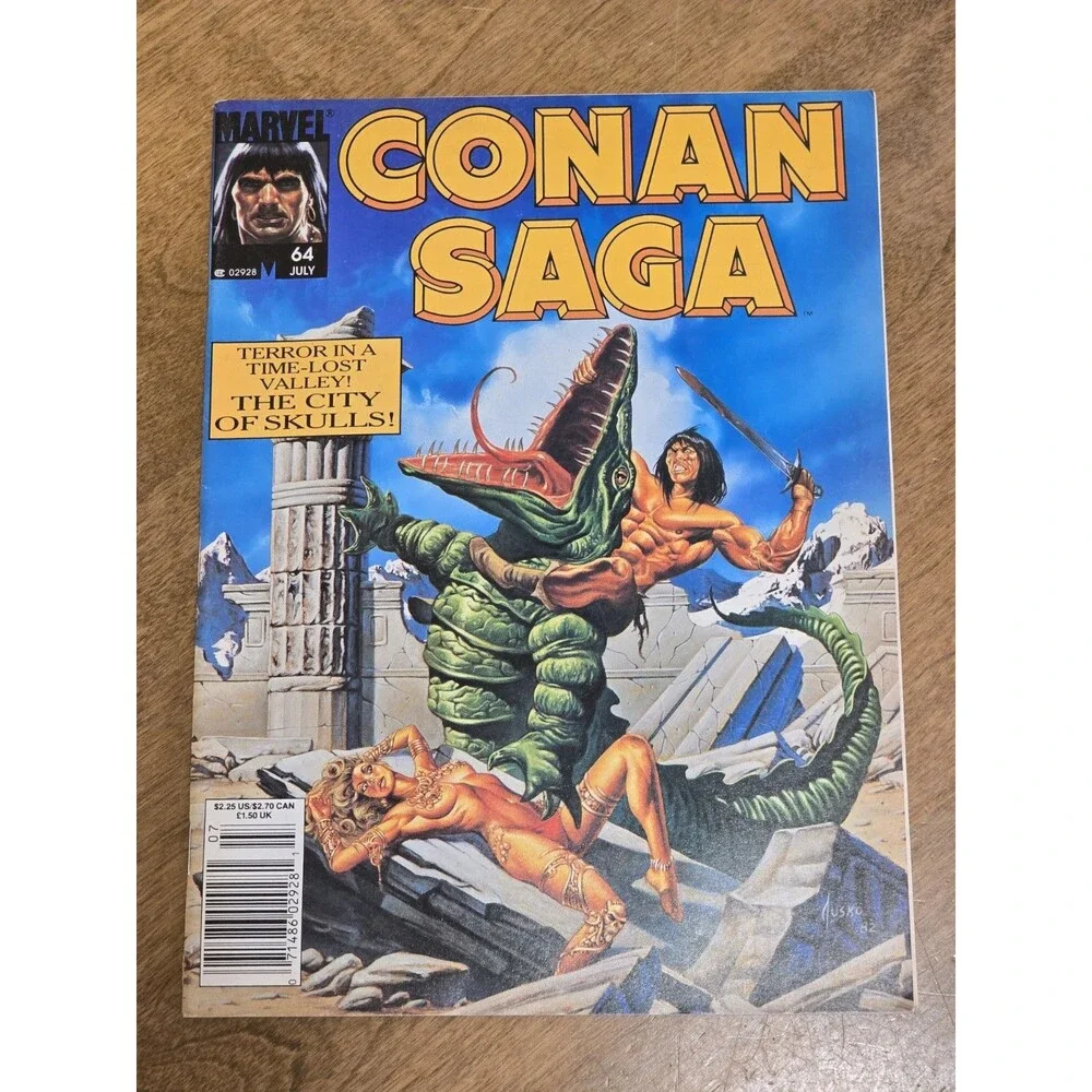 CONAN SAGA #60, #61, #62 & #64 1992 Marvel Magazine/Comic Lot of 4 Bagged Board